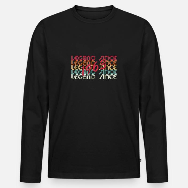 legend since 1963 - Männer Premium Bio Langarmshirt - Schwarz