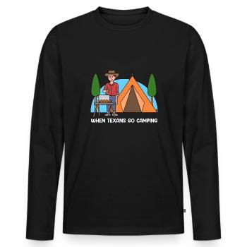 Camping in Texas Design für stolze Texaner - Männer Premium Bio Langarmshirt - Schwarz - Vorne - Nico (187cm)