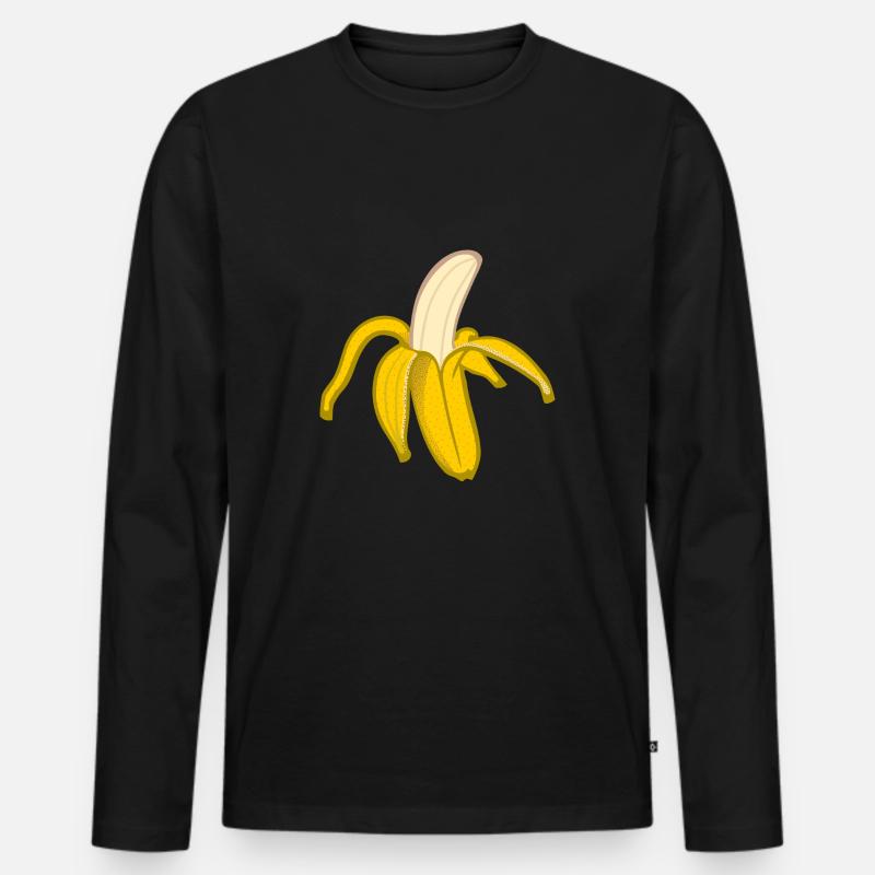 Geschälte Banane! - Männer Premium Bio Langarmshirt - Schwarz