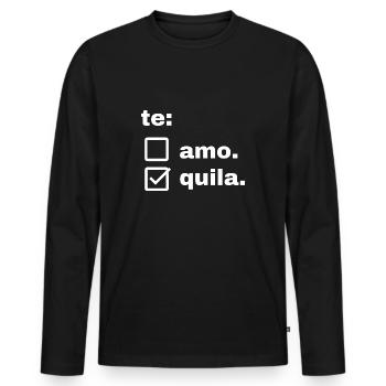 tequila - T-shirt manches longues Premium bio Homme - noir - Devant - Nico (187cm)