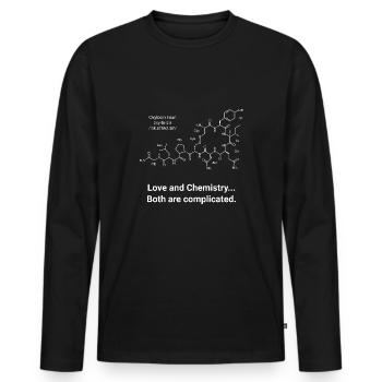 Oxytocin chemistry Complicated structure love - Men's Premium Organic Long Sleeve Shirt - black - Front - Nico (187cm)