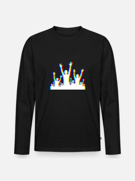 Glitch Party – Festival Style - Men's Premium Organic Long Sleeve Shirt - black