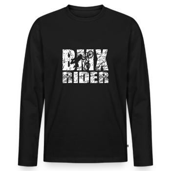 BMX - Männer Premium Bio Langarmshirt - Schwarz - Vorne - Nico (187cm)