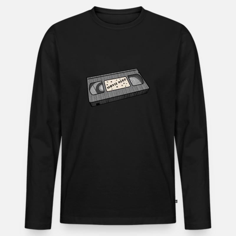 Movie Nerd - Männer Premium Bio Langarmshirt - Schwarz