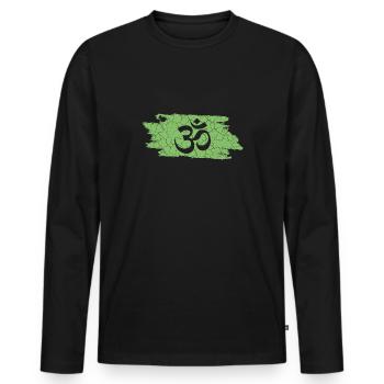 Om - Männer Premium Bio Langarmshirt - Schwarz - Vorne - Nico (187cm)
