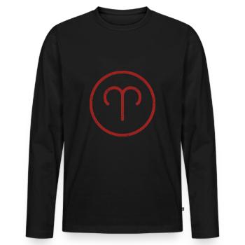 Sternzeichen Widder - Männer Premium Bio Langarmshirt - Schwarz - Vorne - Nico (187cm)