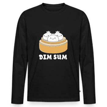 Dim sum - Men's Premium Organic Long Sleeve Shirt - black - Front - Nico (187cm)
