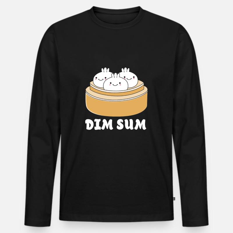 Dim Sum - Männer Premium Bio Langarmshirt - Schwarz