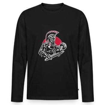 Sparta Spartaner Bodybuilder Gym für Fitnessstudio - Männer Premium Bio Langarmshirt - Schwarz - Vorne - Nico (187cm)
