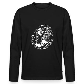 English Springer Spaniel Hunting Portrait Wilsigns - Men's Premium Organic Long Sleeve Shirt - black - Front - Nico (187cm)
