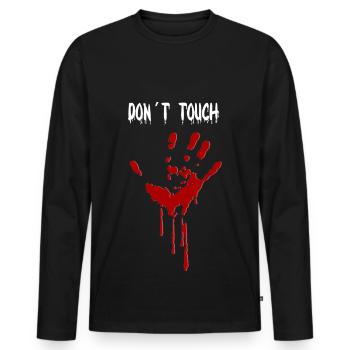Ne touche pas - T-shirt manches longues Premium bio Homme - noir - Devant - Nico (187cm)