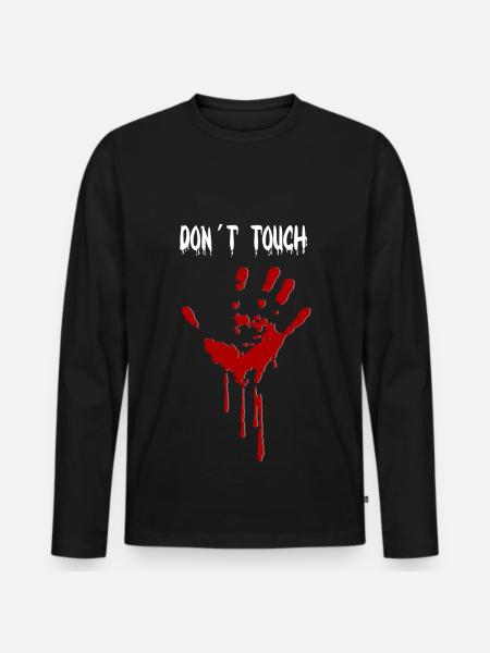 Don´t touch - Männer Premium Bio Langarmshirt - Schwarz