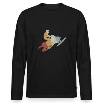 Snowmobile Retro Style Vintage - Men's Premium Organic Long Sleeve Shirt - black - Front - Nico (187cm)