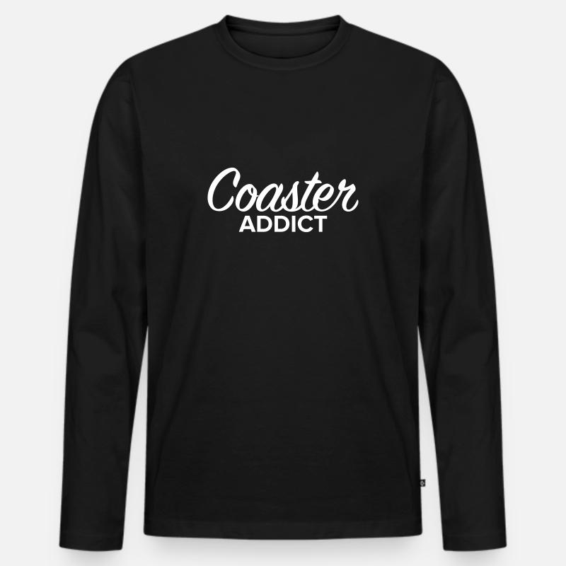 Untersetzer Addict Script - Männer Premium Bio Langarmshirt - Schwarz
