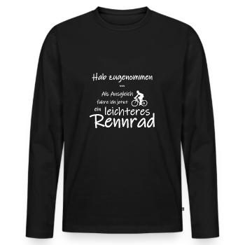 leichteres Rennrad (Hab zugenommen...) - Männer Premium Bio Langarmshirt - Schwarz - Vorne - Nico (187cm)