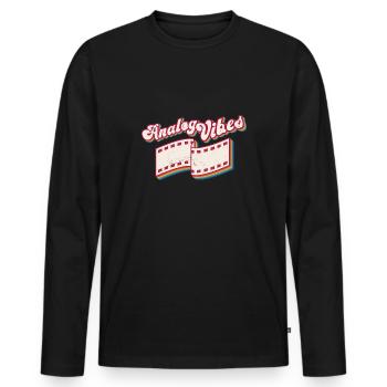 Retro Photographer Vintage Analog Vibes - Männer Premium Bio Langarmshirt - Schwarz - Vorne - Nico (187cm)