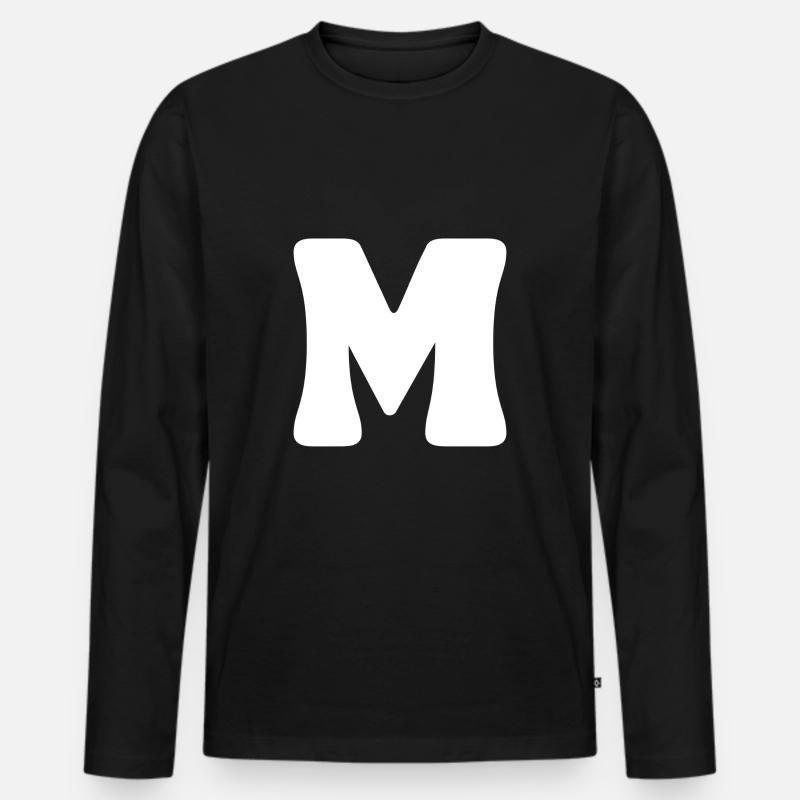 M - Männer Premium Bio Langarmshirt - Schwarz