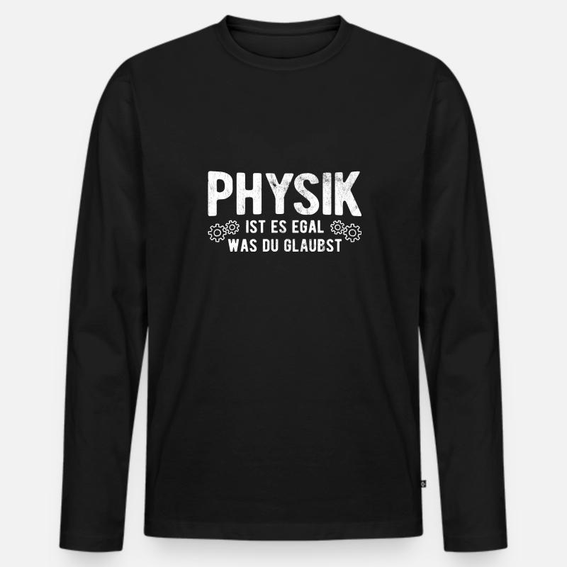 Physik Nerd - Männer Premium Bio Langarmshirt - Schwarz