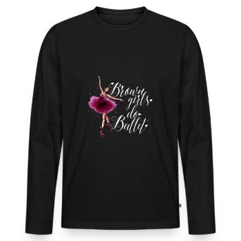 Braune Mädchen Ballett Afroamerikanerin Afro - Männer Premium Bio Langarmshirt - Schwarz - Vorne - Nico (187cm)