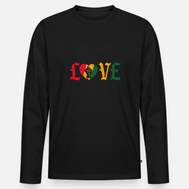 Love Afrika - Männer Premium Bio Langarmshirt - Schwarz