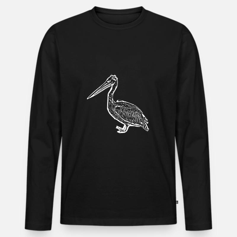 Pélicans Oiseaux Oiseaux Pelecanus - T-shirt manches longues Premium bio Homme - noir