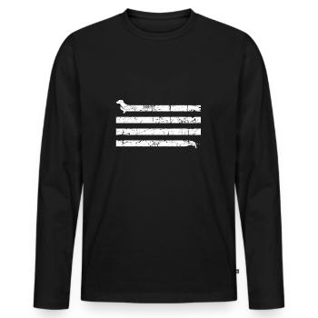teckel stretch teckel chien de toit - T-shirt manches longues Premium bio Homme - noir - Devant - Nico (187cm)
