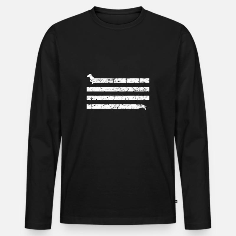 dackel stretch teckel dachshund - Männer Premium Bio Langarmshirt - Schwarz