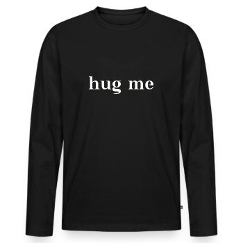 Câlinez-moi idée cadeau câlin câlin - T-shirt manches longues Premium bio Homme - noir - Devant - Nico (187cm)