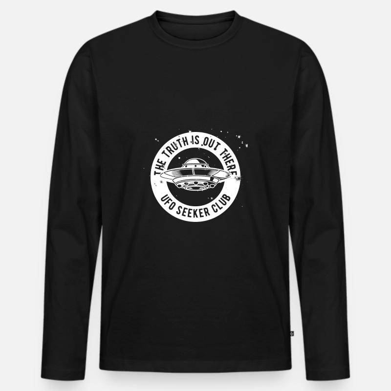 ufo - Männer Premium Bio Langarmshirt - Schwarz