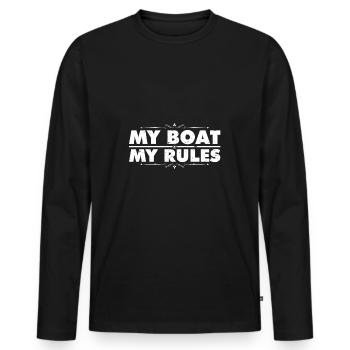 Sailor sailor angler yacht capitaine - T-shirt manches longues Premium bio Homme - noir - Devant - Nico (187cm)