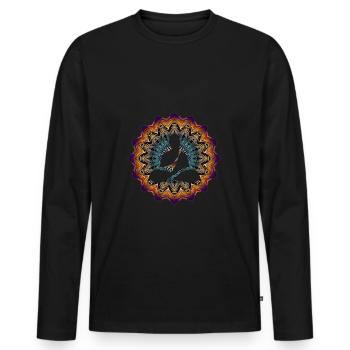 méditation - T-shirt manches longues Premium bio Homme - noir - Devant - Nico (187cm)