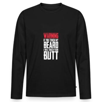 Beard beard beard full beard goatee stubble beard - Men's Premium Organic Long Sleeve Shirt - black - Front - Nico (187cm)