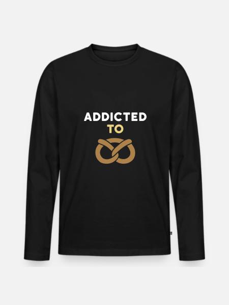 Accro au bretzel (bretzel) - T-shirt manches longues Premium bio Homme - noir