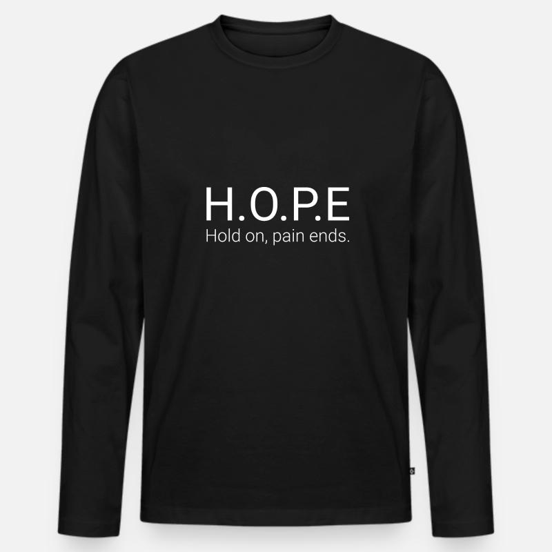 Hope - Männer Premium Bio Langarmshirt - Schwarz