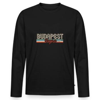 Budapest Ungarn - Männer Premium Bio Langarmshirt - Schwarz - Vorne - Nico (187cm)