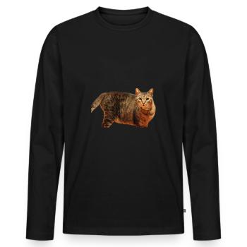 Katze Kätzchen - Männer Premium Bio Langarmshirt - Schwarz - Vorne - Nico (187cm)
