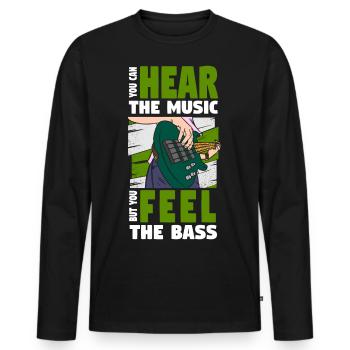 Bassist E-Bass Musik - Männer Premium Bio Langarmshirt - Schwarz - Vorne - Nico (187cm)