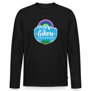 Gay Hiker and Biker Outdoor Activity Theme Gikers - Männer Premium Bio Langarmshirt - Schwarz - Vorne - Nico (187cm)