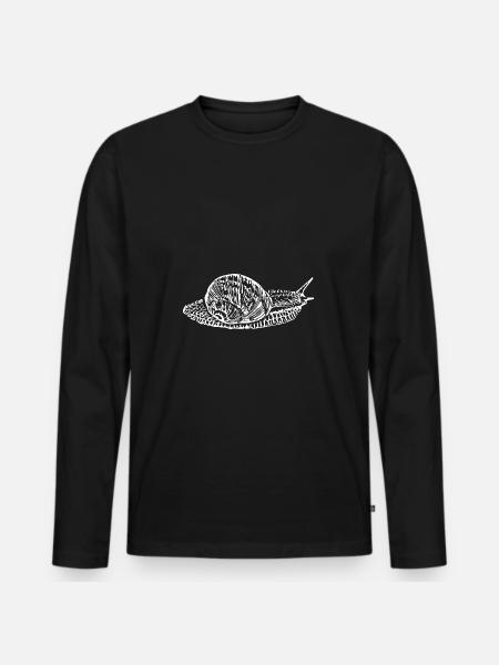 Snail, vineyard snail white - Men's Premium Organic Long Sleeve Shirt - black