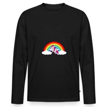 Unicorn mythical animal unicorn shirt unicorns - Men's Premium Organic Long Sleeve Shirt - black - Front - Nico (187cm)