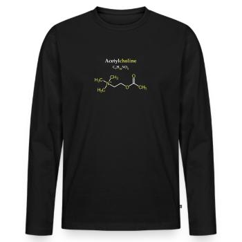 Acetylcholin-Molekül - Männer Premium Bio Langarmshirt - Schwarz - Vorne - Nico (187cm)