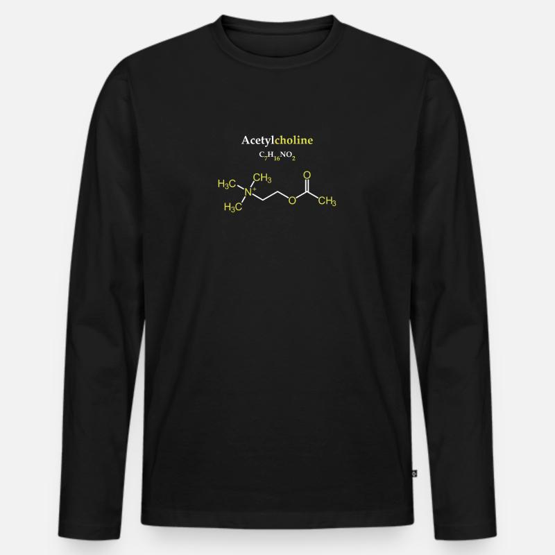 Acetylcholin-Molekül - Männer Premium Bio Langarmshirt - Schwarz