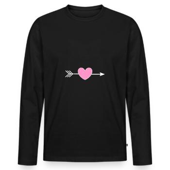 Saint-Valentin, Saint-Valentin, Saint-Valentin - T-shirt manches longues Premium bio Homme - noir - Devant - Nico (187cm)