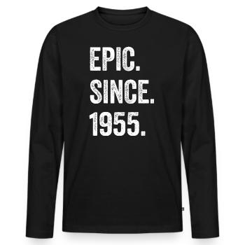 70 Years Old Epic Since 1955 70th Birthday - Men's Premium Organic Long Sleeve Shirt - black - Front - Nico (187cm)