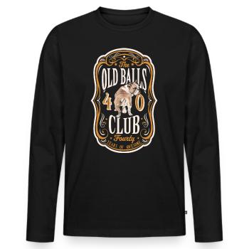 40 Years The Old Balls Club 40th Birthday Member - Men's Premium Organic Long Sleeve Shirt - black - Front - Nico (187cm)