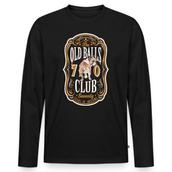 70 Years The Old Balls Club 70th Birthday Member - Men's Premium Organic Long Sleeve Shirt - black - Front - Nico (187cm)