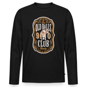 90 ans du Old Balls Club Membre du 90e anniversaire - T-shirt manches longues Premium bio Homme - noir - Devant - Nico (187cm)