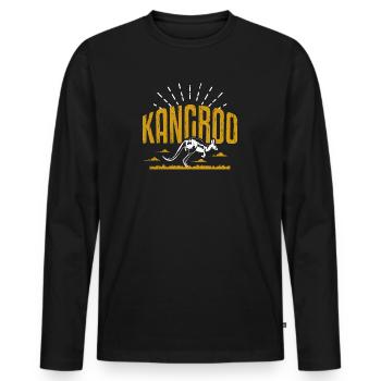 kangaroo - Men's Premium Organic Long Sleeve Shirt - black - Front - Nico (187cm)