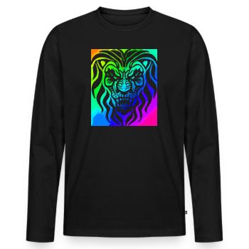 Lion | Animal | Predator | Roar - Men's Premium Organic Long Sleeve Shirt - black - Front - Nico (187cm)