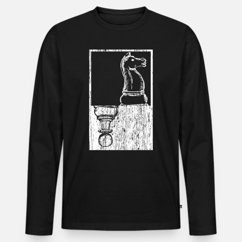 Schach - Männer Premium Bio Langarmshirt - Schwarz